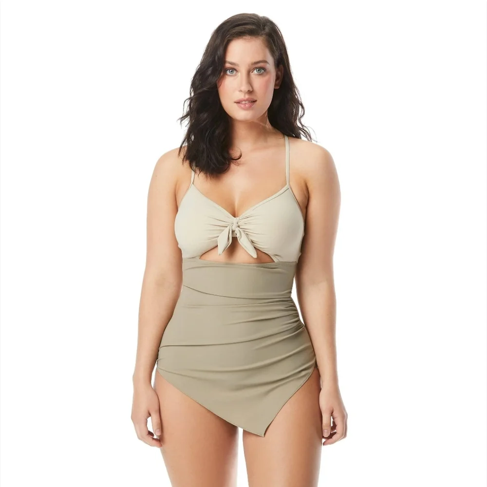 Contours Coco Reef Pink One Piece Peek a boo Skirted One Piece Swimsuit 10 34C - Picture 11 of 11